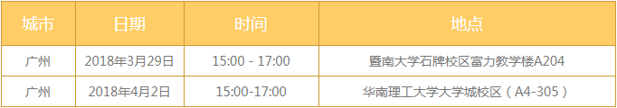 广东省农村信用社联合社2018年春季校园招聘宣讲会安排